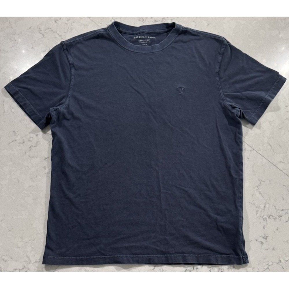 American Eagle Super Soft T-Shirt Mens Medium Blue Standard Fit Short Sleeve